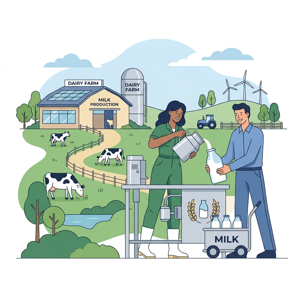Renuka Dairy Farm Illustration